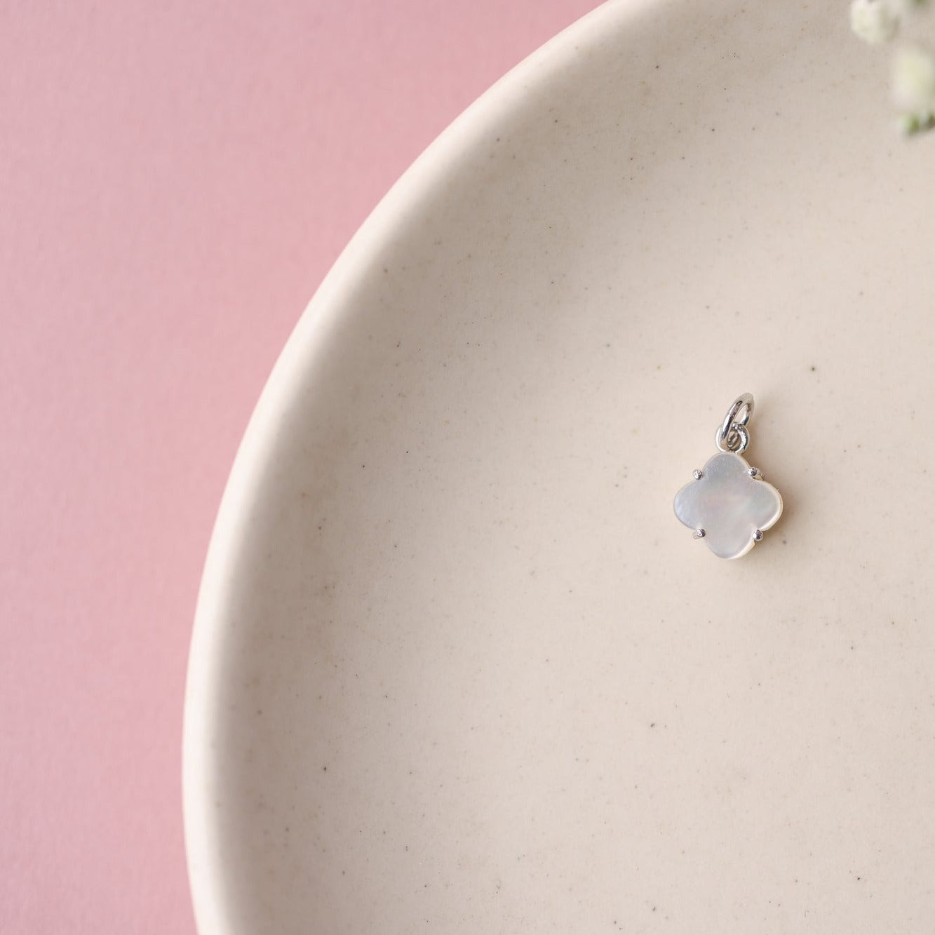 White Flower Silver Pendant