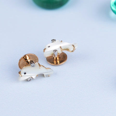 Mother Of Pearl Dolphin Button