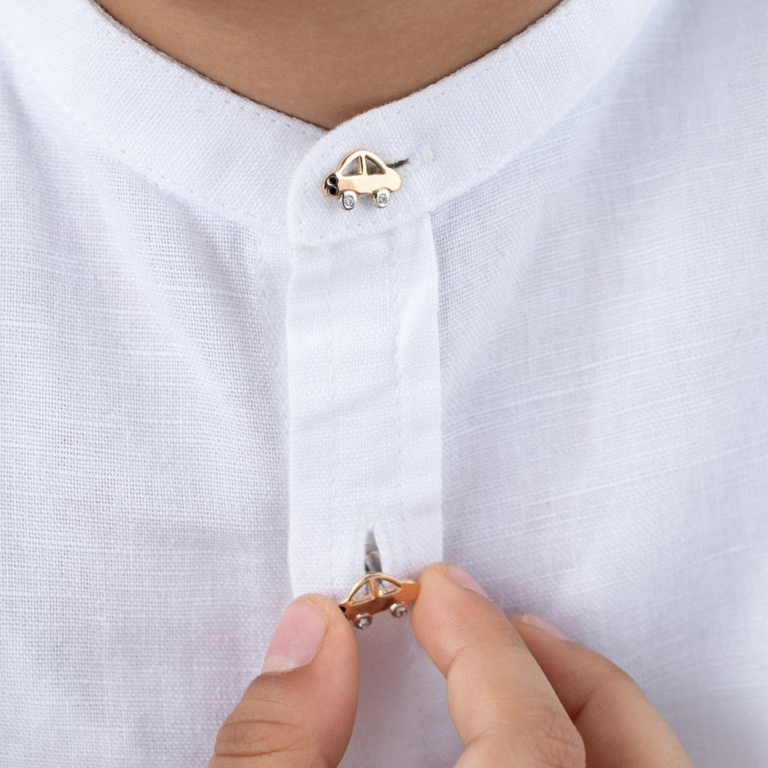 Vroom Car Kurta Button