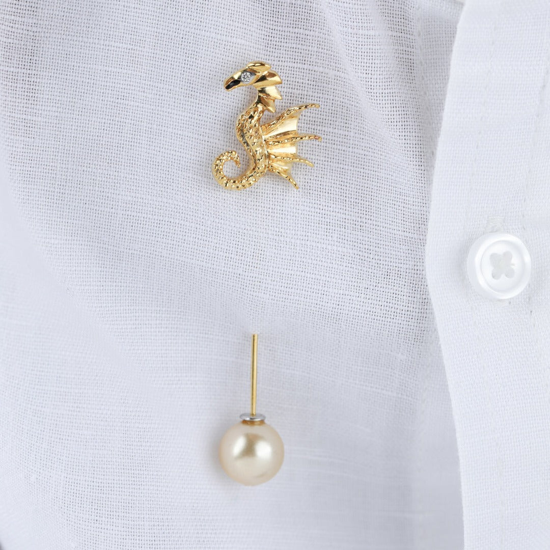 Sea Horse Silver Lapel Pin