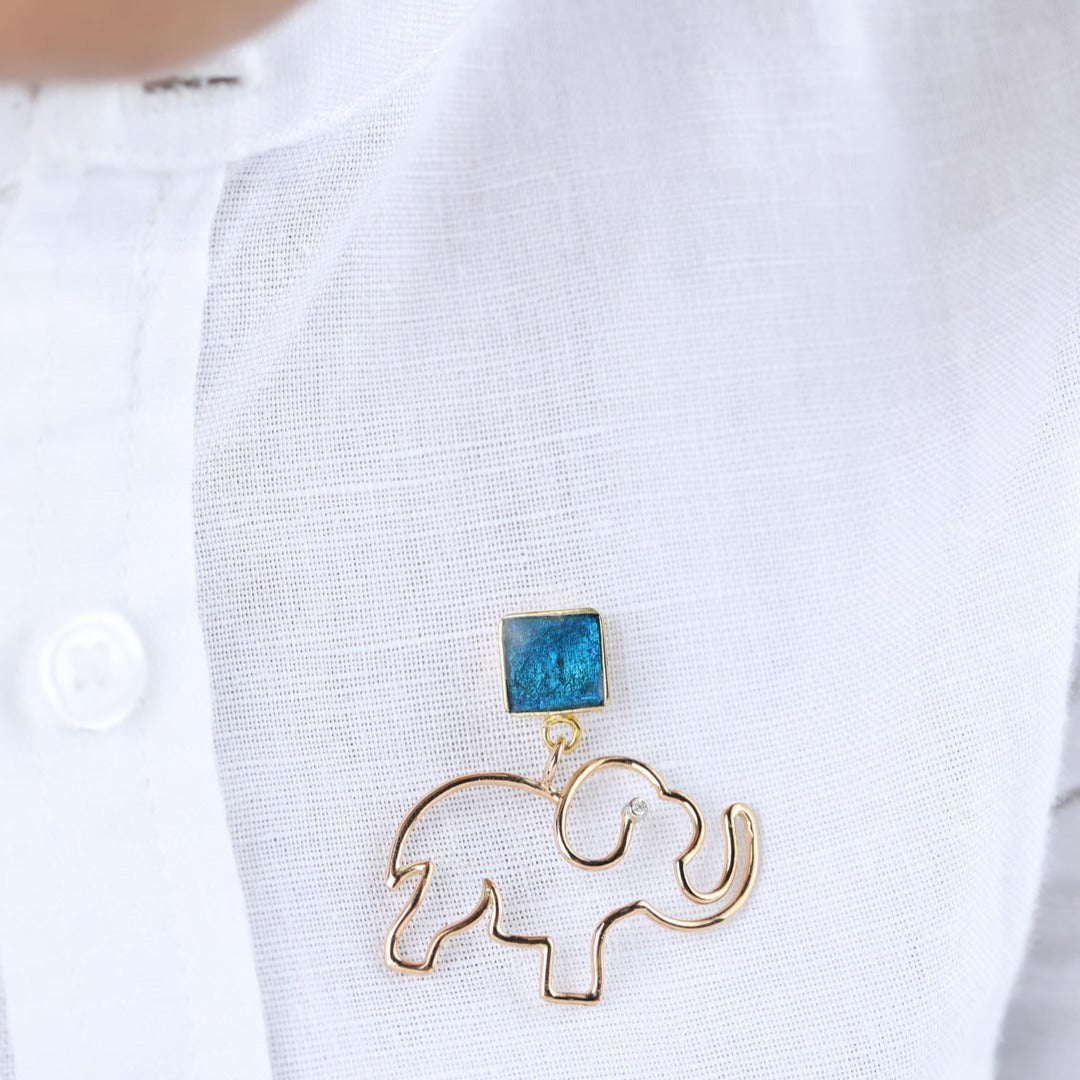 Hanging Elephant Brooch