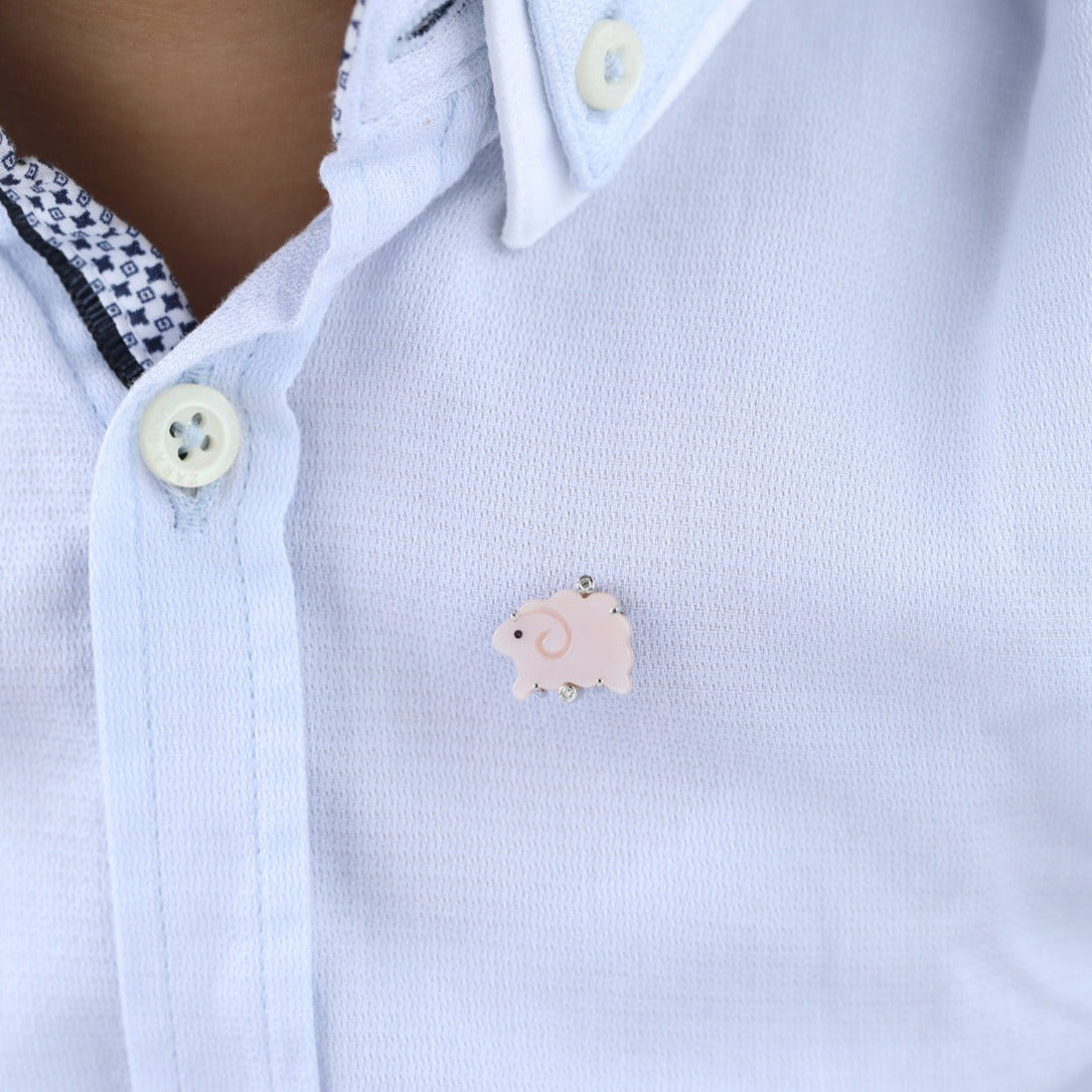 Pink Sheep Brooch